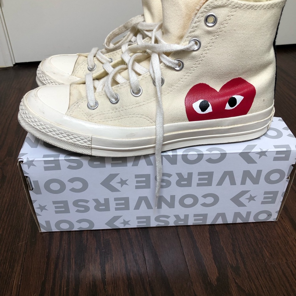Converse High-Tops with Red Heart Design
